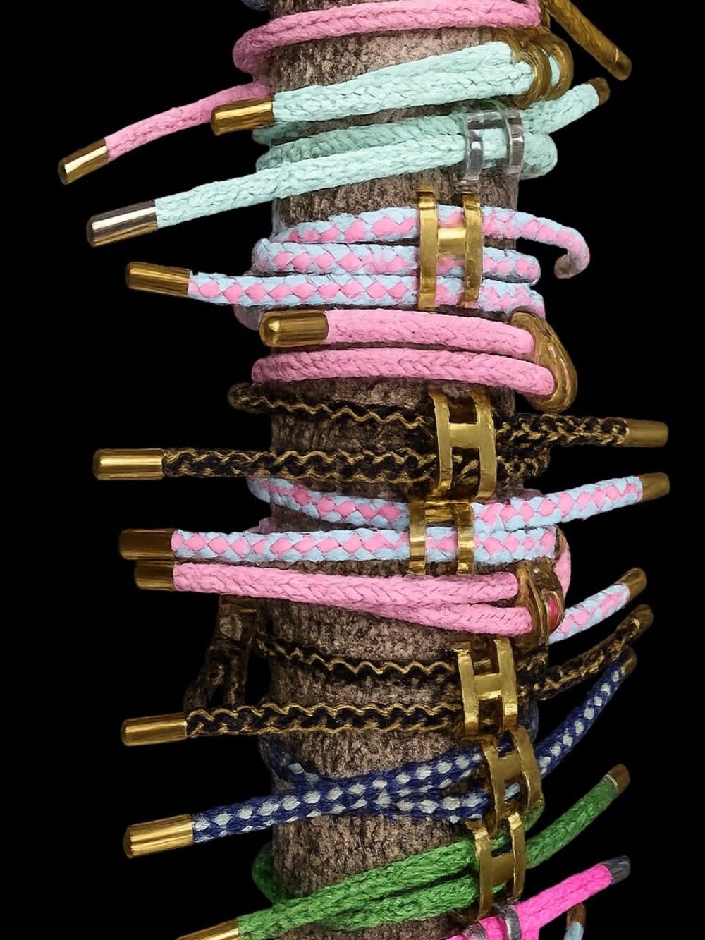 HANDMADE DELUXE PARACORD w/ SILVER or GOLD 'H' ACCENT, ADJUSTABLE, STACKABLE